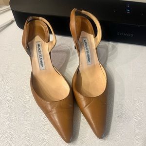 Manolo Blahnik Slingback Kitten Heels